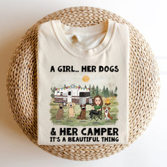 Girl, Dog & Camper - It's A Beautiful Thing - Personalized Comfort Tee