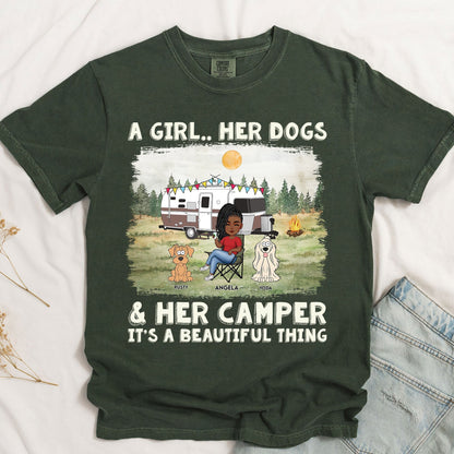 Girl, Dog & Camper - It's A Beautiful Thing - Personalized Comfort Tee