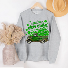 Grandma's lucky charms Personalized White Sweatshirt