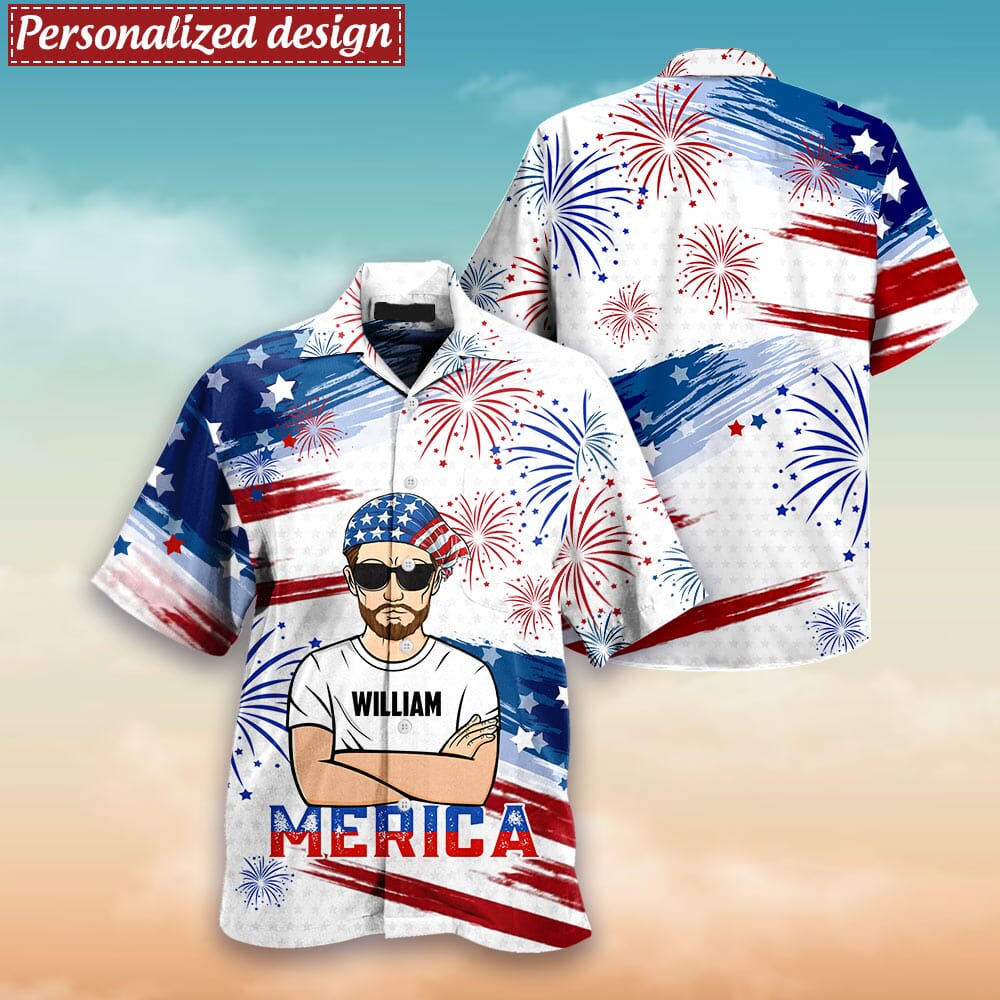 Super Cool Man Merica Independence Day Personalized 3D T-shirt