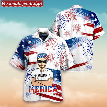 Super Cool Man Merica Independence Day Personalized 3D T-shirt