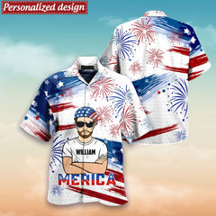 Super Cool Man Merica Independence Day Personalized 3D T-shirt