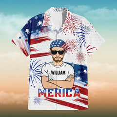 Super Cool Man Merica Independence Day Personalized 3D T-shirt