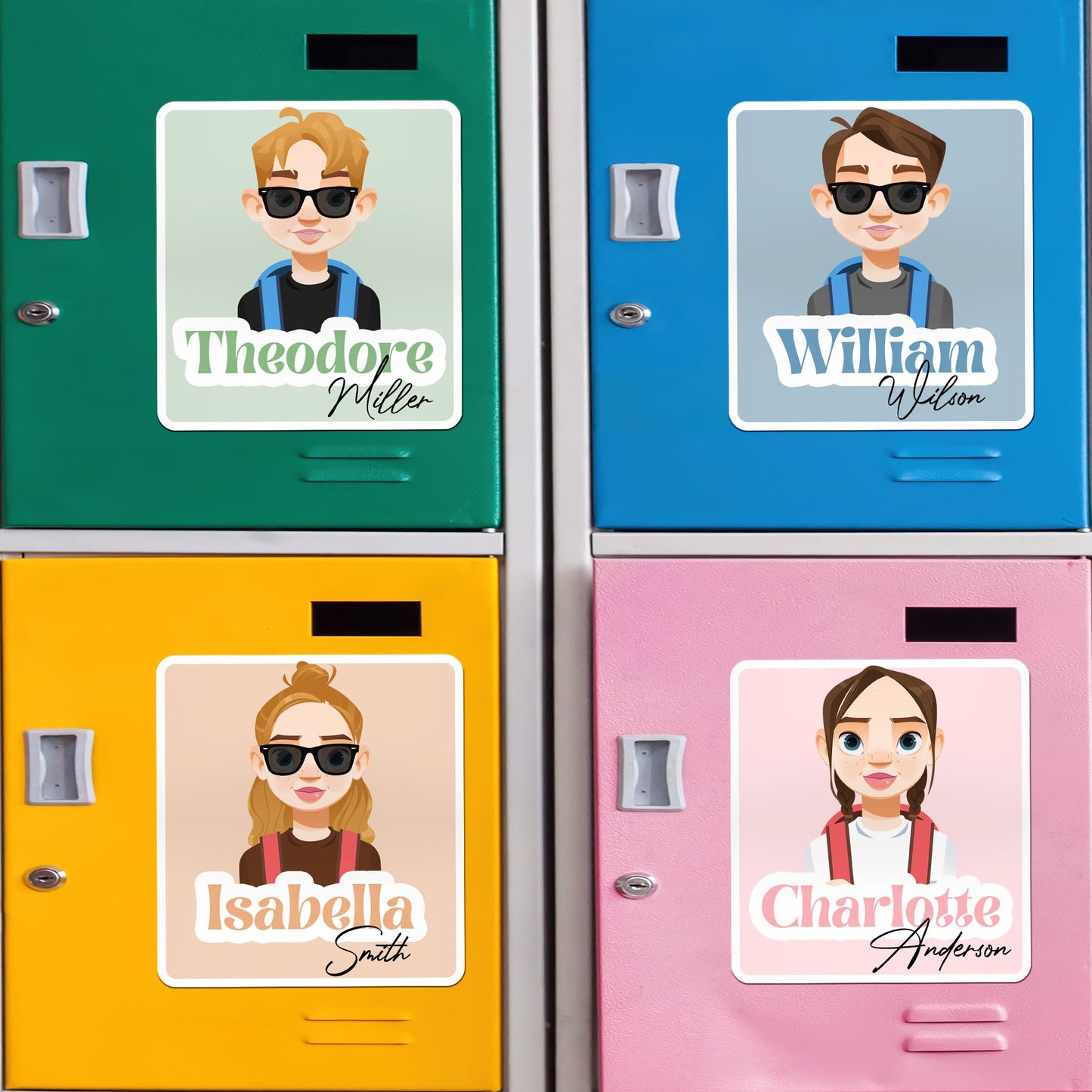 Magnetic or Adhesive Name Tag for School Locker - Personalized Magnet