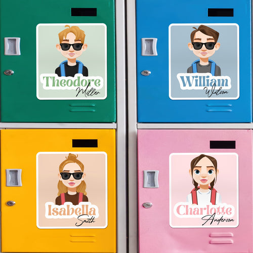 Magnetic or Adhesive Name Tag for School Locker - Personalized Magnet