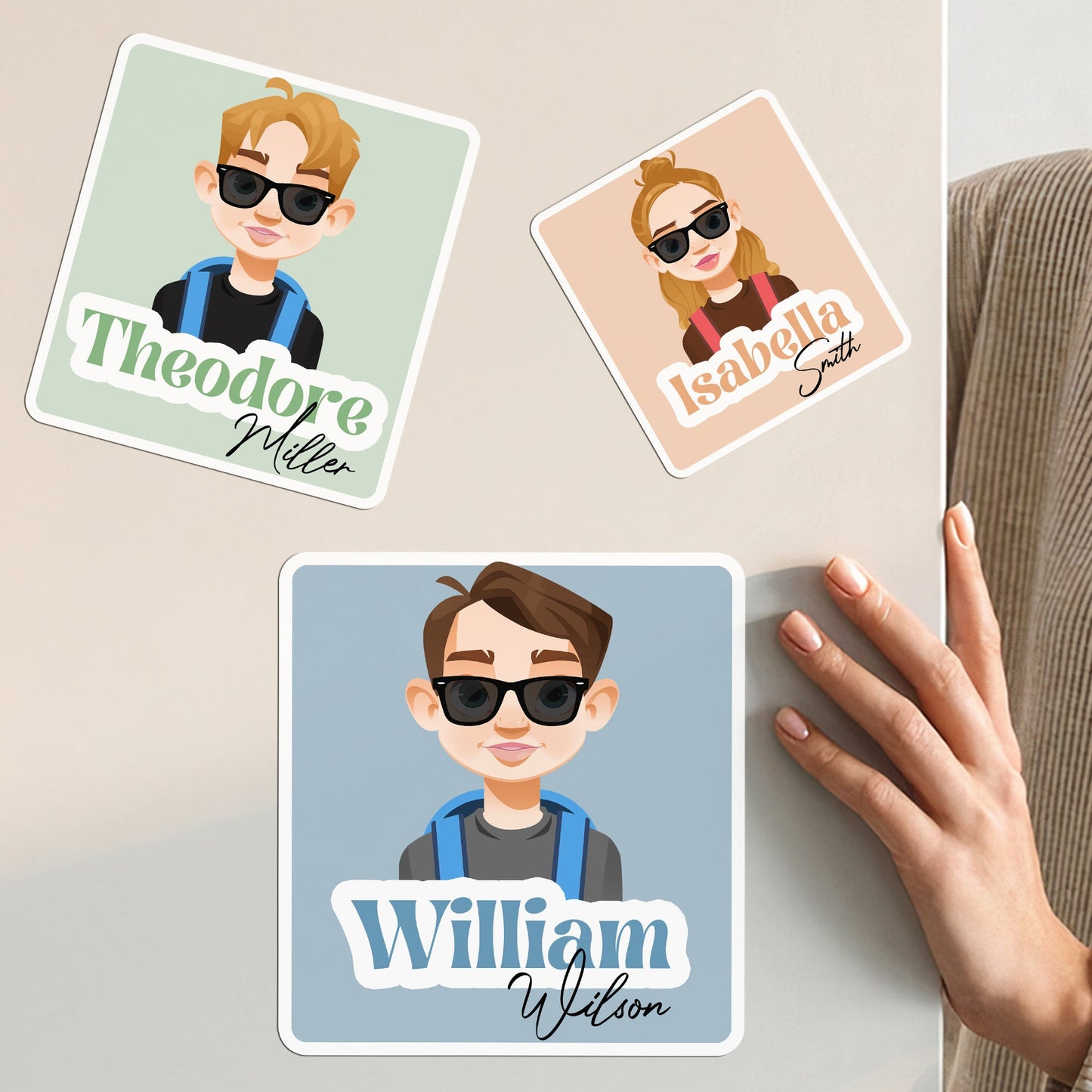 Magnetic or Adhesive Name Tag for School Locker - Personalized Magnet