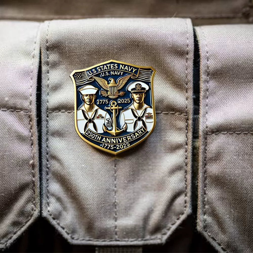 United States Navy Memorial Pin - 250th Anniversary Commemorative Lapel Pin