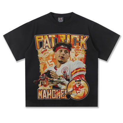 NFL Championship Graphic Short-Sleeve T-Shirt – Heavyweight Cotton, American Streetwear Retro Style, Unisex Trendy Tee