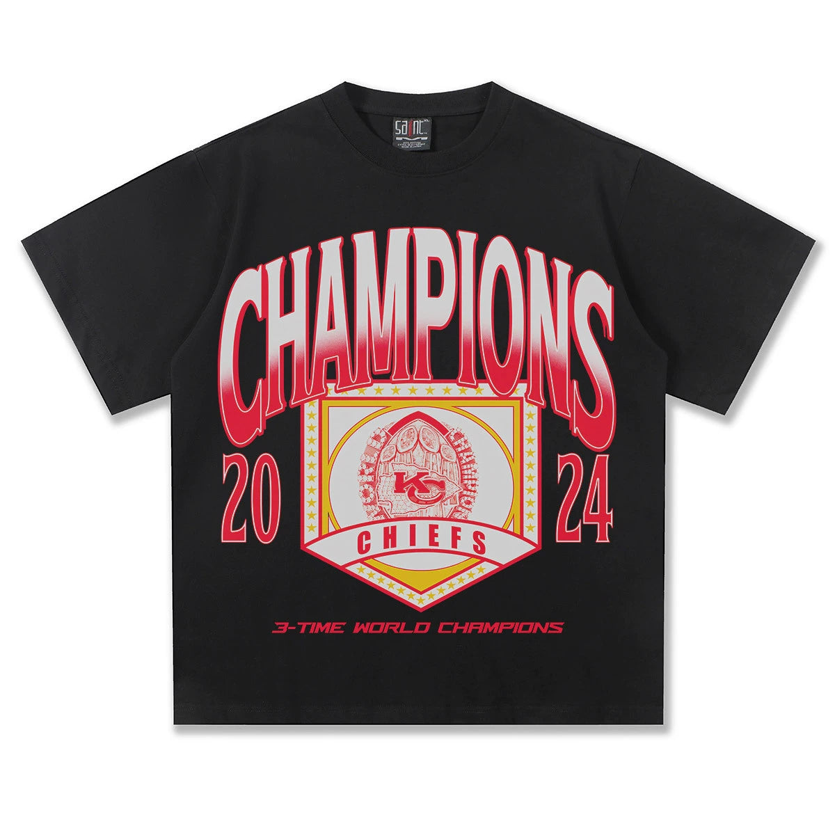 NFL Championship Graphic Short-Sleeve T-Shirt – Heavyweight Cotton, American Streetwear Retro Style, Unisex Trendy Tee
