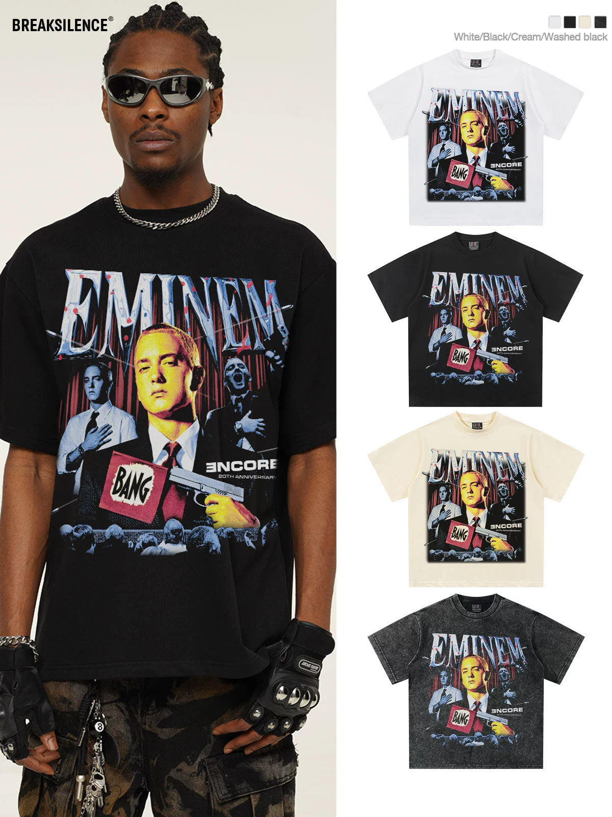 🔥 Eminem Vintage T-Shirt - Heavyweight Cotton, Custom Graphic, Summer Streetwear Essential!