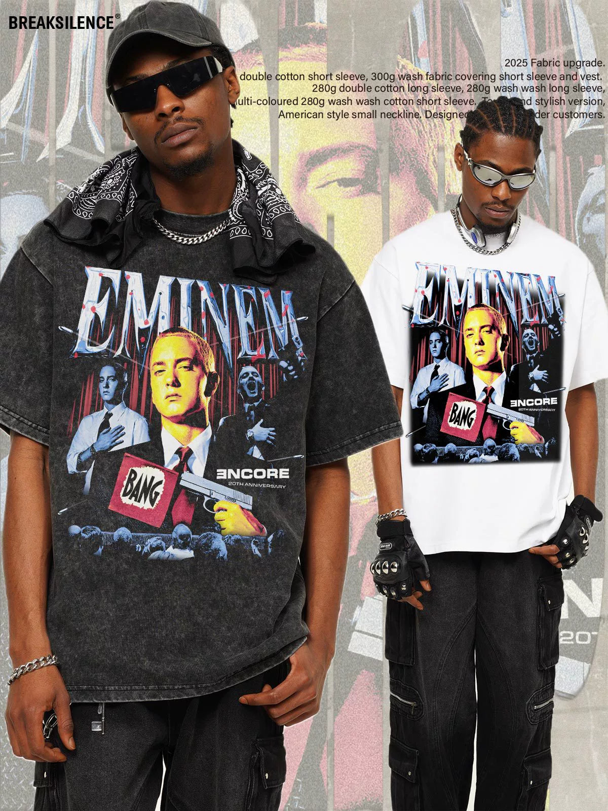 🔥 Eminem Vintage T-Shirt - Heavyweight Cotton, Custom Graphic, Summer Streetwear Essential!