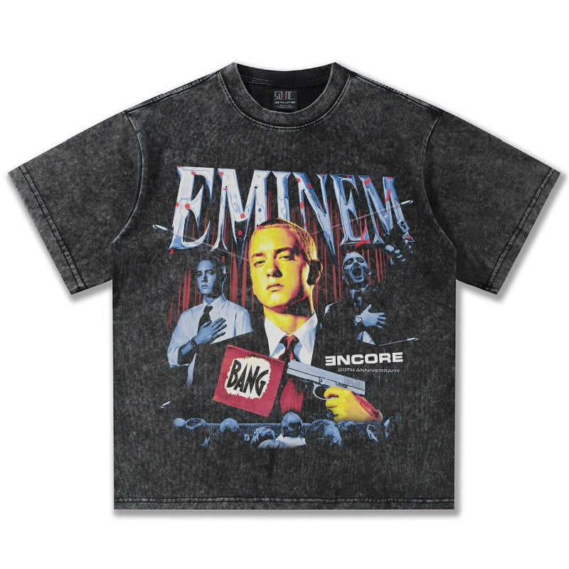 🔥 Eminem Vintage T-Shirt - Heavyweight Cotton, Custom Graphic, Summer Streetwear Essential!