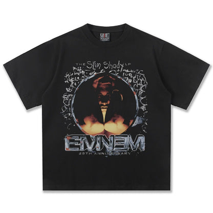 🔥 Eminem Vintage T-Shirt - Heavyweight Cotton, Custom Graphic, Summer Streetwear Essential!