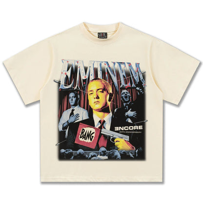 🔥 Eminem Vintage T-Shirt - Heavyweight Cotton, Custom Graphic, Summer Streetwear Essential!