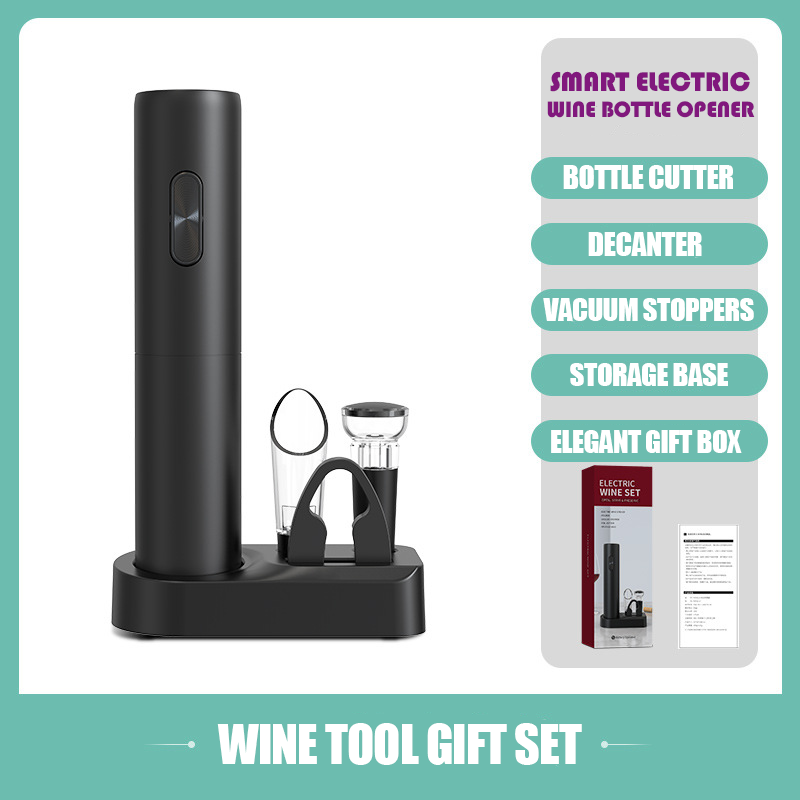 Smart Electric Wine Bottle Opener with Auto Cork Removal – Sleek Tech-Inspired Wine Tool for Effortless Opening