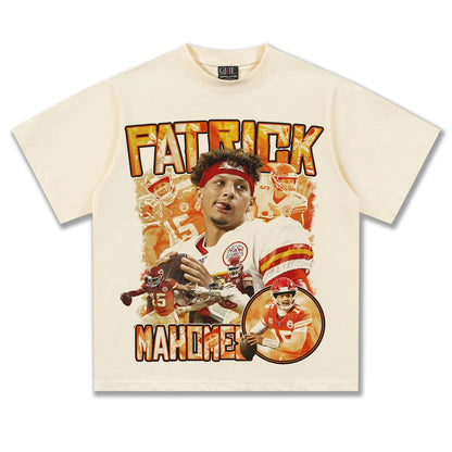 NFL Championship Graphic Short-Sleeve T-Shirt – Heavyweight Cotton, American Streetwear Retro Style, Unisex Trendy Tee