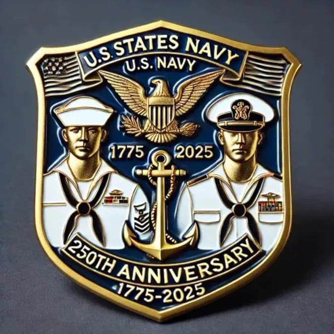 United States Navy Memorial Pin - 250th Anniversary Commemorative Lapel Pin