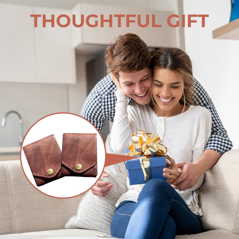 Vintage Small Leather Wallet - Minimalist Design, Multi-Functional Compact Card Holder with Zip Closure, Unisex