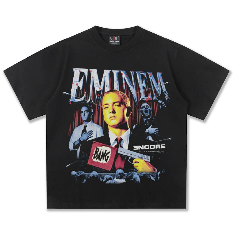 🔥 Eminem Vintage T-Shirt - Heavyweight Cotton, Custom Graphic, Summer Streetwear Essential!
