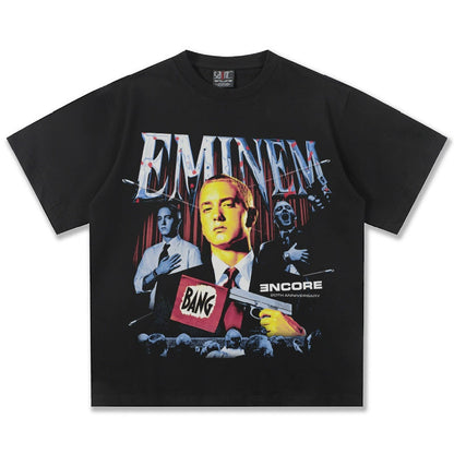 🔥 Eminem Vintage T-Shirt - Heavyweight Cotton, Custom Graphic, Summer Streetwear Essential!