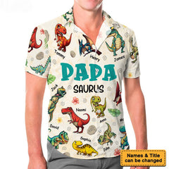 Personalized Gift For Grandpa Papasaurus Dinosaur Hawaiian Shirt