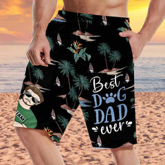 Best Dog Dad Ever - Personalized Unisex Beach Shorts