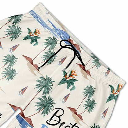 Best Dog Dad Ever - Personalized Unisex Beach Shorts