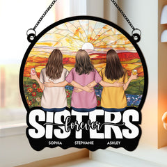 Sister Forever - Personalized Window Hanging Suncatcher Ornament