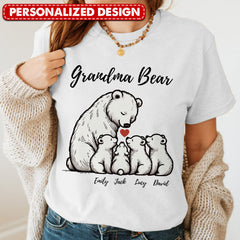 Grandma/ Mama Bear With Little Bear Kids Personalized Shirt