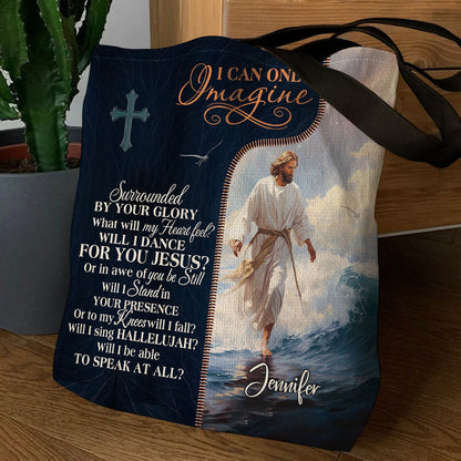 Jesuspirit| Personalized Christian Tote Bag | Jesus I Can Only Imagine