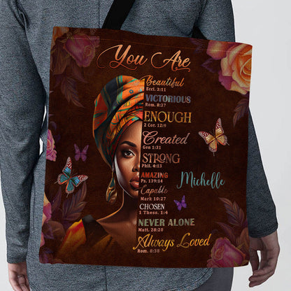 Jesuspirit| Personalized Christian Tote Bag | You Are Never Alone