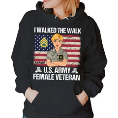 I Walked The Walk United Military Branch Female Veteran Shirt For Female Veteran Veteran Mom