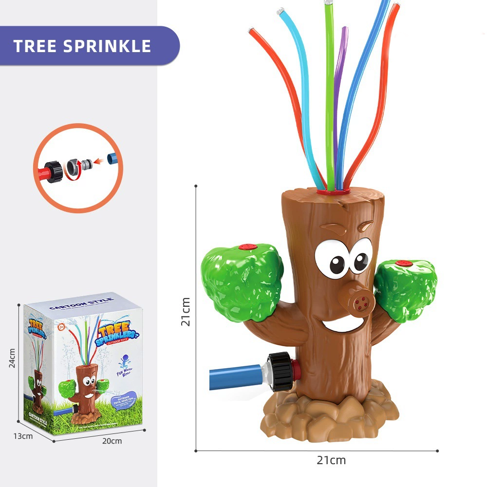 Spinning Cactus Sprinkler - Outdoor Auto Watering Toy for Garden and Backyard Fun