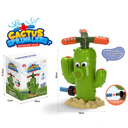 Spinning Cactus Sprinkler - Outdoor Auto Watering Toy for Garden and Backyard Fun
