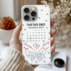 Personalized Couple Holding Hands The Day I Met You Calendar Love Phone Case Gift For Husband Wife, Anniversary