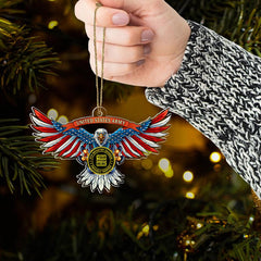 U.S. Veteran American Eagle Veteran Flag Custom Ornament With Division and Branch