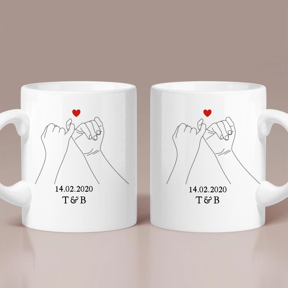 Custom Couple Mug 3 Styles - Personalized White Mug - Gifts for Valentine's Day, Anniversaries, Birthdays, Special Occasions