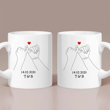 Custom Couple Mug 3 Styles - Personalized White Mug - Gifts for Valentine's Day, Anniversaries, Birthdays, Special Occasions