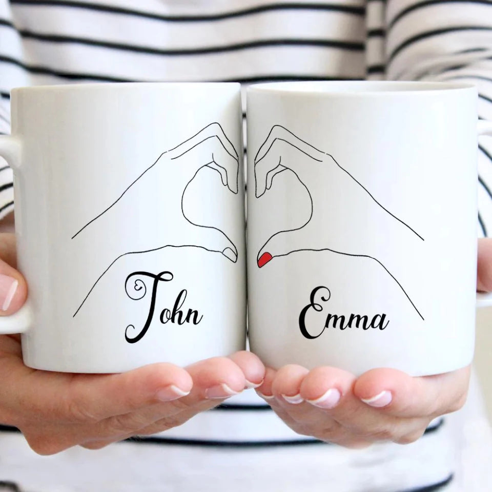 Custom Couple Mug 3 Styles - Personalized White Mug - Gifts for Valentine's Day, Anniversaries, Birthdays, Special Occasions
