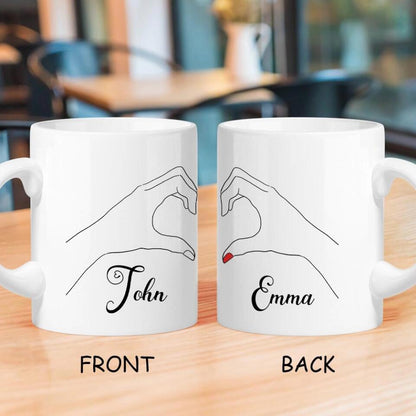 Custom Couple Mug 3 Styles - Personalized White Mug - Gifts for Valentine's Day, Anniversaries, Birthdays, Special Occasions