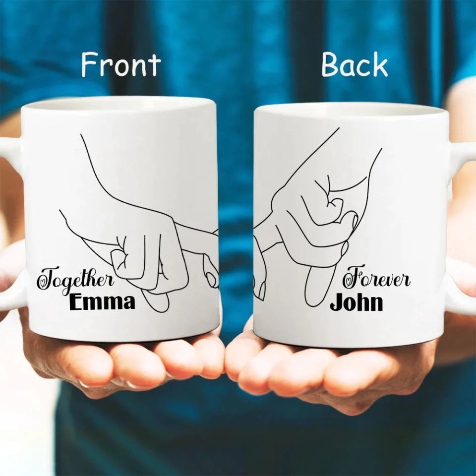 Custom Couple Mug 3 Styles - Personalized White Mug - Gifts for Valentine's Day, Anniversaries, Birthdays, Special Occasions