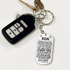 Custom Keychain Gift For Son - Personalized Gifts For Son - I Closed My Eyes For But A Moment And Suddenly Aluminium Keychain