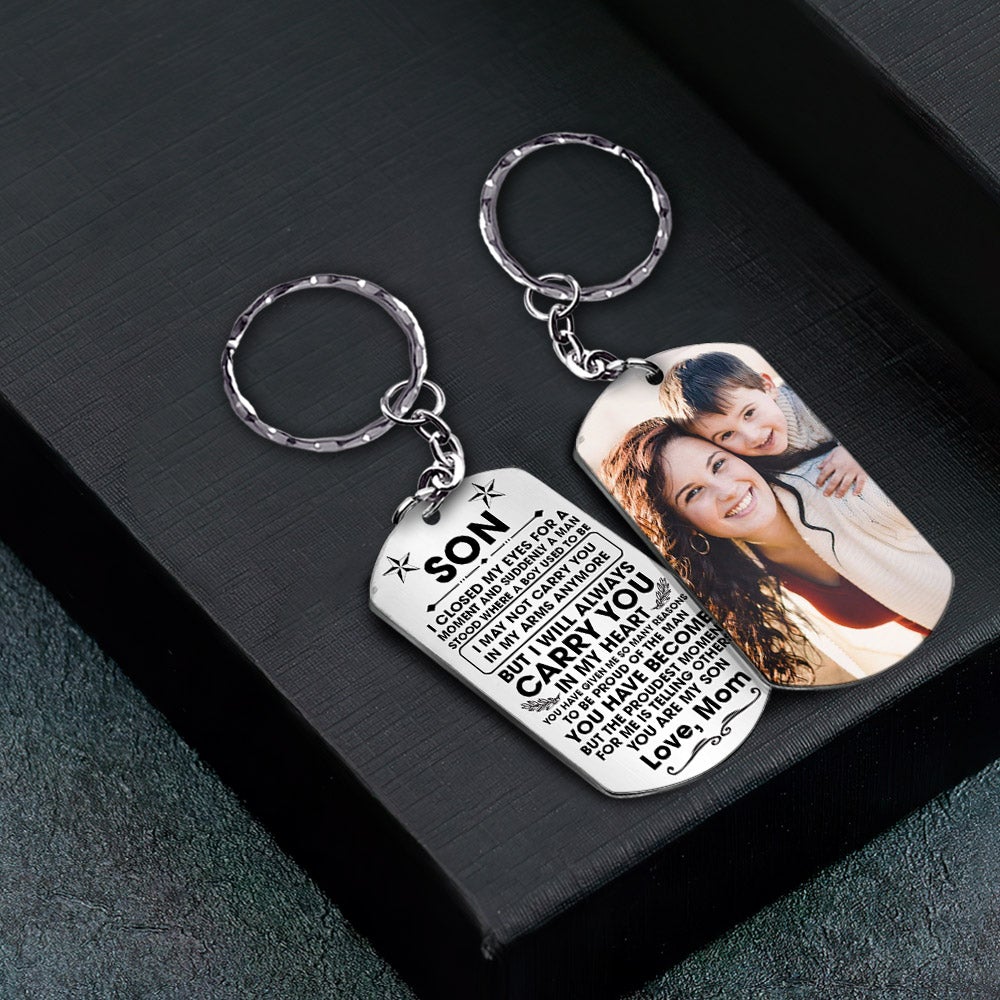 Custom Keychain Gift For Son - Personalized Gifts For Son - I Closed My Eyes For But A Moment And Suddenly Aluminium Keychain
