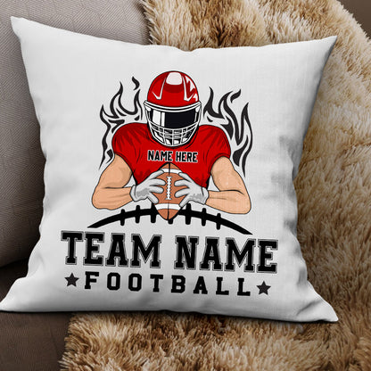 Personalised Football Cushion Cover Bedroom Personalized Football Theme Custom Clipart Player Name & Number Football Gift