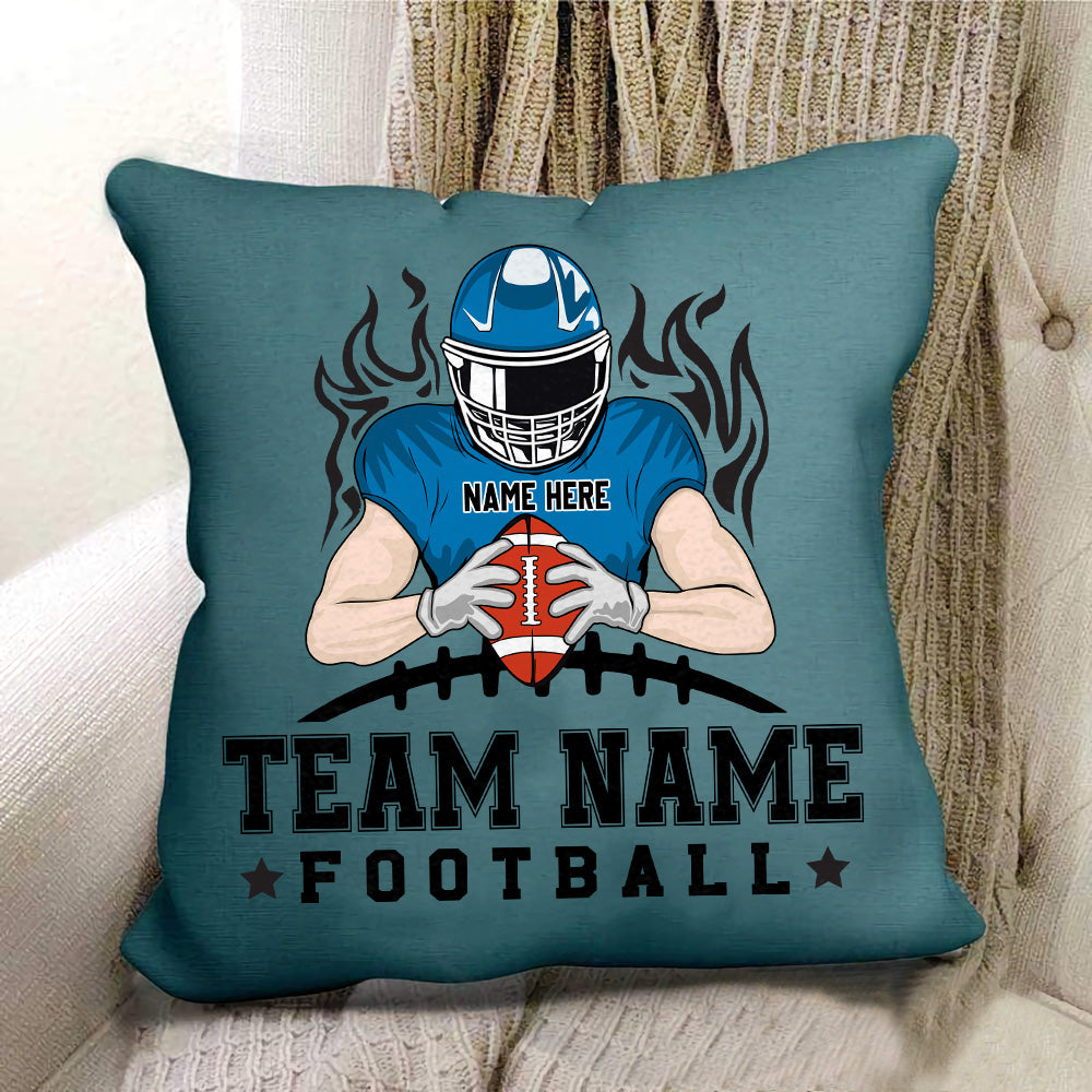 Personalised Football Cushion Cover Bedroom Personalized Football Theme Custom Clipart Player Name & Number Football Gift