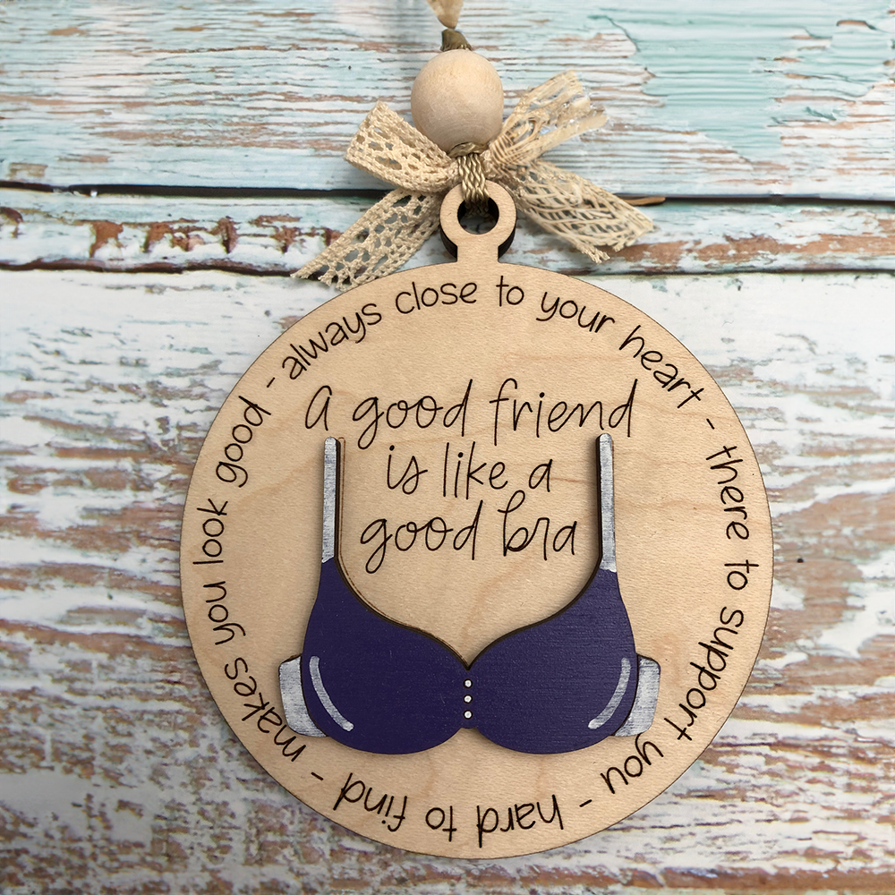 Friend like a bra ornament, Friend Christmas ornament, Funny friends ornament