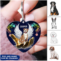 Dog With Wings Cover By Hand - Personalized Acrylic Keychain