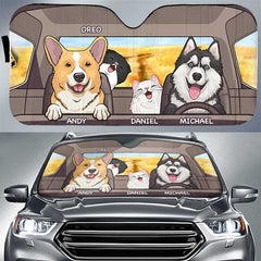 Dogs And Cats - Personalized Auto Sunshade - Gift For Pet Lovers