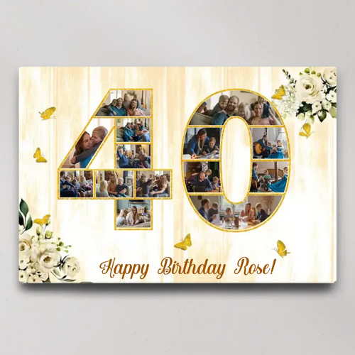 Happy Birthday 50 60 65 70 80 100 - Personalized Posters Wall Art Home Decor