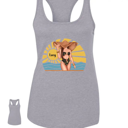 Just A Girl Who Loves Beach - Personalized Shirt - Birthday Summer Gift For Girls, Besties, Mom, Daughters, Sisters